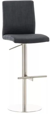 Immagine prodotto di In And OutdoorMatch Bar Stool Barend Telly - Nero - Acciaio inossidabile - Design moderno - Schienale - Poggiapiedi - Per cucina e bar - Seduta imbottita