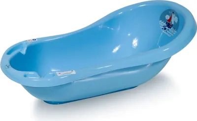 Produktbild von Lorelli Babybadewanne, 84 cm lang, Ablagefächer, ergonomische Form, ab Geburt in blau