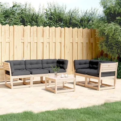 Produktbild von 5-tlg. Garten-Sofagarnitur mit Kissen Massivholz Kiefer 3217000