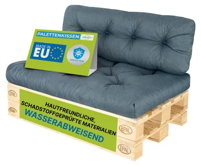 Produktbild von Pillows24 - Palettenkissen wasser- und UV-beständig - 2ER SET | Polster für Europaletten 120x80 - Palettenmöbel - Outdoor/Indoor, Türkis