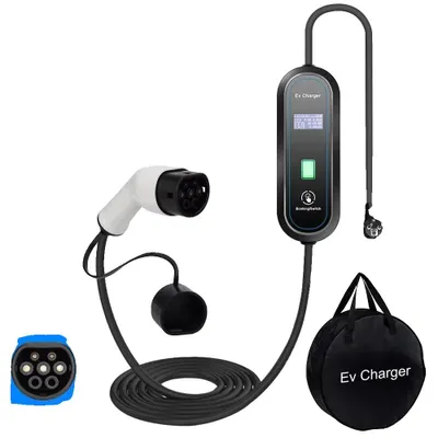 Image de Chargeur portable pour véhicules électriques, courant réglable, écran LCD, 3,5 kW, 16 A, type 2