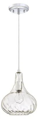 Immagine prodotto di Lampada a sospensione a luce singola in vetro martellato cromo