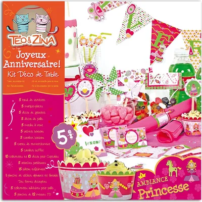 Produktbild von Bastelset Partydekoration "Prinzessin" von Teo & Zina (ca. 100-teilig)