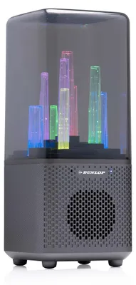 Produktbild von Dunlop Bluetooth Lautsprecher mit Licht – 9 LEDs – 1200 mAh – 218 x 95 x 93 mm – Schwarz