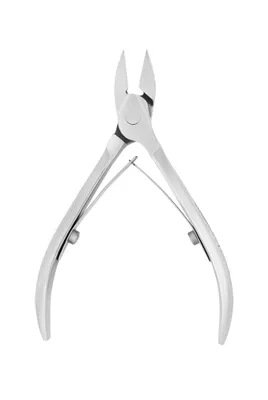 A pair of silver cuticle nippers is shown against a white background.