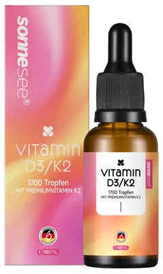 Produktbild von Sonnesee Vitamin D3 + K2 Tropfen - 50 ml