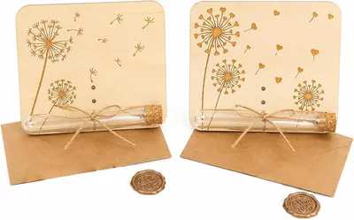 Immagine prodotto di Set regalo in legno con provetta, 2 pezzi, 13x10x0,4 cm, ideale per confezioni regalo