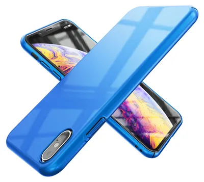 Zdjęcie produktu dla NALIA Etui na telefon iPhone XS Max, cienkie etui z twardego tworzywa, osłona ochronna, niebieskie