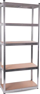 Zdjęcie produktu dla Aga Regał magazynowy metalowy 174 x 75 x 30 cm max 75 kg na półkę Srebrny