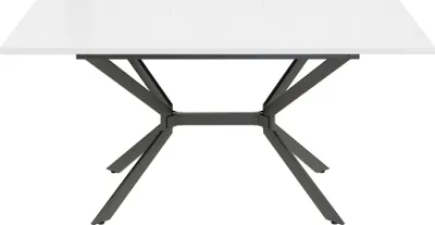 Produktbild von Flieks Ausziehbarer Esstische, Rechteckiger Küchentisch Esszimmertisch, Erweiterbarer Tisch Arbeitstisch Bürotisch mit Metallbeinen, Weiß