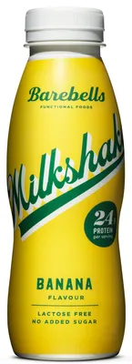 Produktbild von Barebells Milchshake Banana, Trinkfertig, Milcheiweiß, Banane, 24 g, 185 kcal, 776 kJ