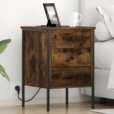 Obrázok produktu pre vidaXL Nočný stolík z dymového duba 42 x 41 x 61 cm Materiál na báze dreva