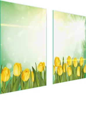 Obrázok produktu pre Kryt varnej dosky 2 kusy 75x52 keramický kryt varnej dosky sklenená doska na krájanie tulipánov žltá