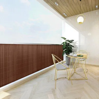 Imagen del producto de Reja de PVC de 1,2 x 4 metros para privacidad – Rejas para jardín y balcón - color marrón, 1,2 x 4 metros