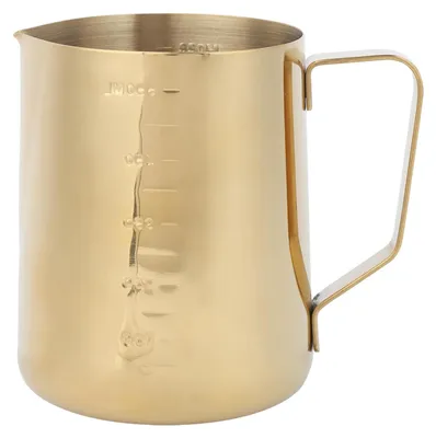 Milchaufschäumkännchen Edelstahl 600 ml mit Skala, Gold