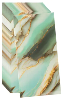 Wandpaneele zum Aufkleben, 10 Stück, 60x30 cm, hellblau-gold, 1,8 m²