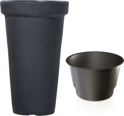 Obrázok produktu pre PROSPERPLAST Plastový kvetináč 40 cm Classic Tower Massive na vnútorné a vonkajšie použitie, antracitová farba