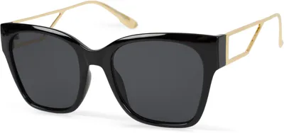 Produktbild von styleBREAKER Damen Oversize Sonnenbrille mit breiten Metall Bügeln, Polycarbonat Gläsern und Kunststoff Gestell 09020128