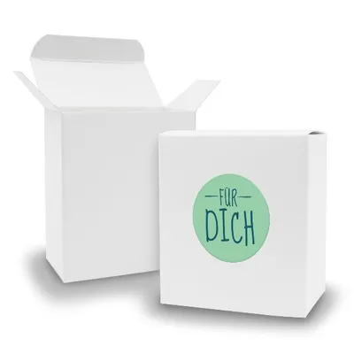 Produktbild von SET FÜR DICH (Motiv9) 24x Faltschachtel Quader weiß  + Sticker
