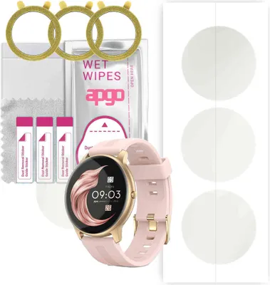 Produktbild von apgo 3 Stück Schutzfolie, Matt, kompatibel mit Agptek LW11  Smartwatch, Hydrogel Displayschutzfolie mit Positionierhilfe, Displayfolie, robust und kratzfest