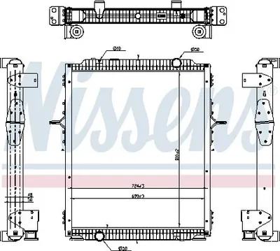 Produktbild von NISSENS 637878 Kühler Wasserkühler Motorkühler für VOLVO FE II für RENAULT TRUCKS D-Serie