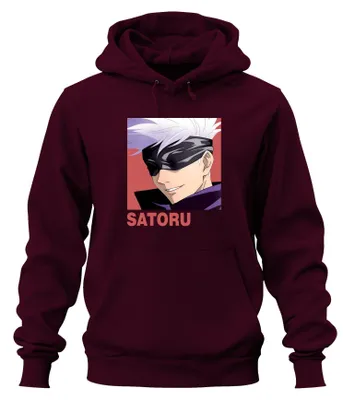 Obrázok produktu pre Satoru Gojo Jujutsu Kaisen Previazané oči Anime Estetika Fanúšikovia Darček Uni mikina s kapucňou, bordová, S