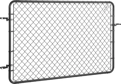 Image de Portail de jardin SucceBuy, 183 x 122 cm, adapté aux ouvertures de portail de jardin de 0,67 à 1,83 m (L) x 1,83 m (H), portail avec revêtement en plastique, idéal pour le jardin, poteaux non inclus