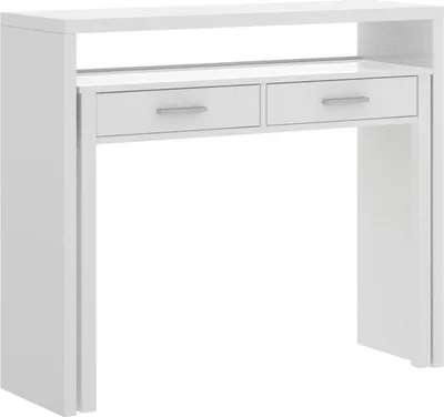 Produktbild von Dmora Schreibtisch Losetta 99x70x88 cm Weiß, verstellbar, 2 Schubladen