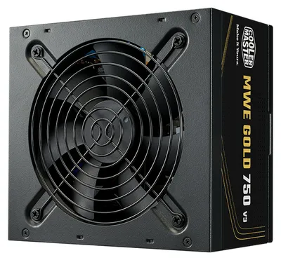 Produktbild von Cooler Master MWE Gold V3 ATX 3.1 Non-Modular Series, 750 W, 100 - 240 V, 50/60 Hz, 6 - 10 A, Aktiv, 100 W