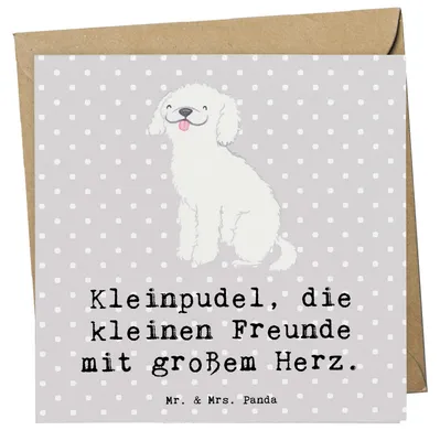 Produktbild von Mr. & Mrs. Panda doppelkarte Kleinpudel Liebe - Grau Pastell - Geschenk, liebevoller Hund, Hundeliebhaber, Hunderasse, Hunderassen Vielfalt, fröhlicher Begleiter, treuer
