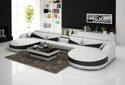 Produktbild von Ledersofa Ecksofa Sofa Couch Polster Wohnlandschaft Leder Sofas Garnitur U Form