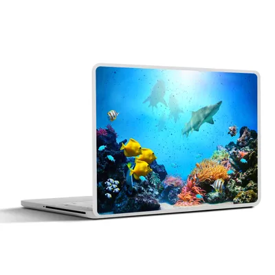 Produktbild von MuchoWow® Laptop Aufkleber Sticker Cover Meer - Fische - Korallen 31x22.5 cm - Laptop-Deko
