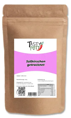 Produktbild von Tasty Pott Süßkirschen getrocknet, ohne Stein - im Beutel - 1 Beutel