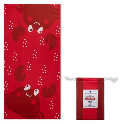 Immagine prodotto di Telo mare Swim Essentials in microfibra - Rosso - Crabby - 135 X 65 cm