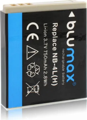 Produktbild von Blumax Akku passend für Canon NB-4LH IXUS70 80 255 PowerShot SD40 750 mAh (3,7V)