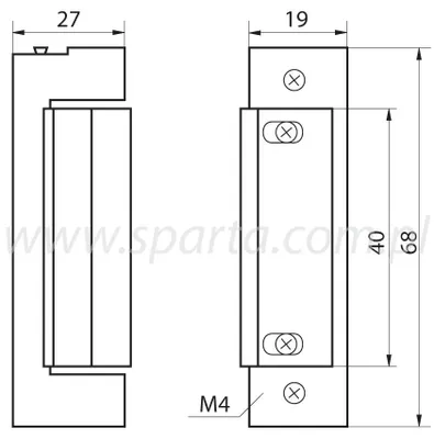 Produktbild von effeff 118 ProFix 2 Elektroschloss 10-24V AC/DC symmetrisch