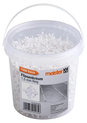 Productafbeelding van Meister tegelkruisjes, 1,5 mm - Handig set met 1000 stuks - Herbruikbaar