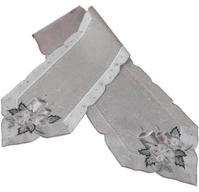 Produktbild von Tischläufer OLIVIA Kerzen Weihnachten Polyester grau 25 x 160 cm