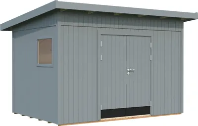 Produktbild von Gartenhaus Palmako Stig 8,2 m² inkl. Fußboden 394 x 305 cm hellgrau