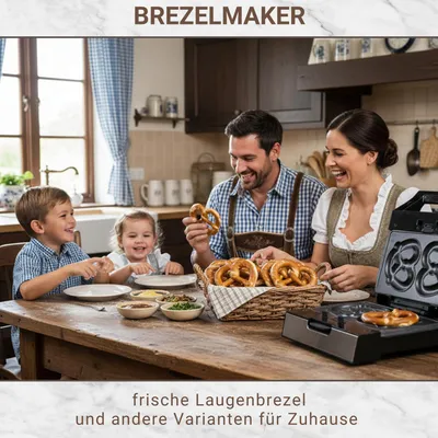 Immagine prodotto di Brezel Waffeleisen mit Wechselplatten Gusto Antihaftbeschichtet