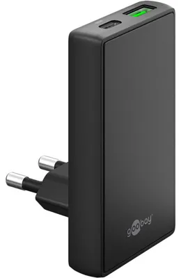 Produktbild von goobay USB-C/A PD GaN 90° Dual-Schnelladegerät, Ladegerät, (65 Watt)