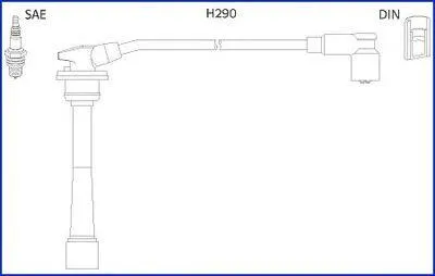 Produktbild von HITACHI 134528 Zündkabelsatz Zündleitungssatz