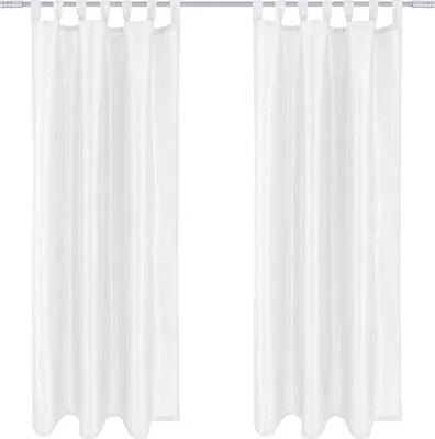 Immagine prodotto di Tenda Alessia in confezione da 2 colori opachi con passanti, dimensioni: 140x245cm, colore: bianco