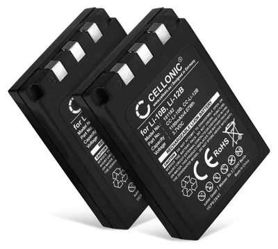 Immagine prodotto di CELLONIC 2x Batteria per Fotocamera Compatibile con Olympus µ 400, Mju/Stylus 300, µ 300, Li-10B – (1100mAh, 3.7V)