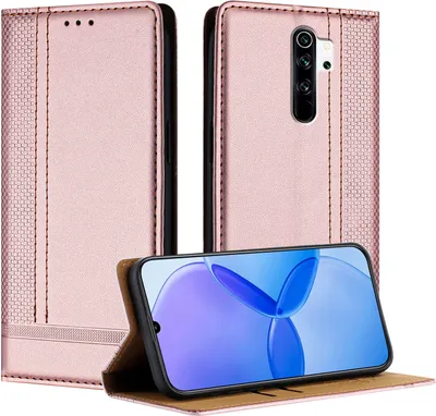 Obrázek produktu pro Pouzdro pro Xiaomi Redmi Note 8 Pro kožené flipové pouzdro s funkcí stojánku Růžový