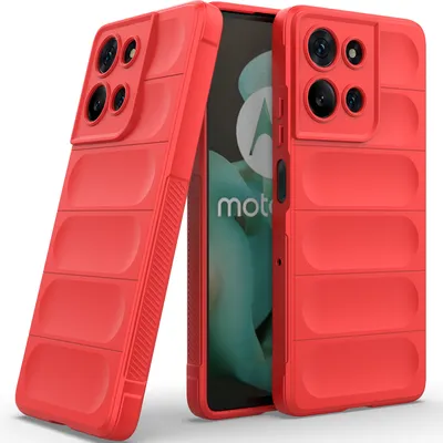 Produktbild von Handyhülle für Motorola Moto G75 Weich TPU Silikon Stossfest Anti-rutsch Hülle Rot