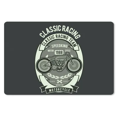 Produktbild von MuchoWow® Schreibtischunterlage Motorrad - Zeichnung - Retro 60x40 cm - XXL Mauspad - Großes Mauspad
