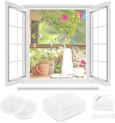 Produktbild von Famanu Fliegengitter für Fenster, selbstklebend, 170 x 180 cm, 2 Stück