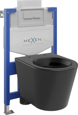 Image de Mexen Kit WC sur pied Felix XS-U avec cuvette Rico, Noir mat - 6853372XX85