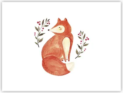 Produktbild von Poster - Poster ohne Rahmen - Nov Illustration Fuchs - 40x30 cm - Wand Bild - Wanddeko - Wandbilder - Kunstposter - Wandposter - Bilder - Kunstdruck - Wanddekoration - Wandbild - P2XAA40x30-4862